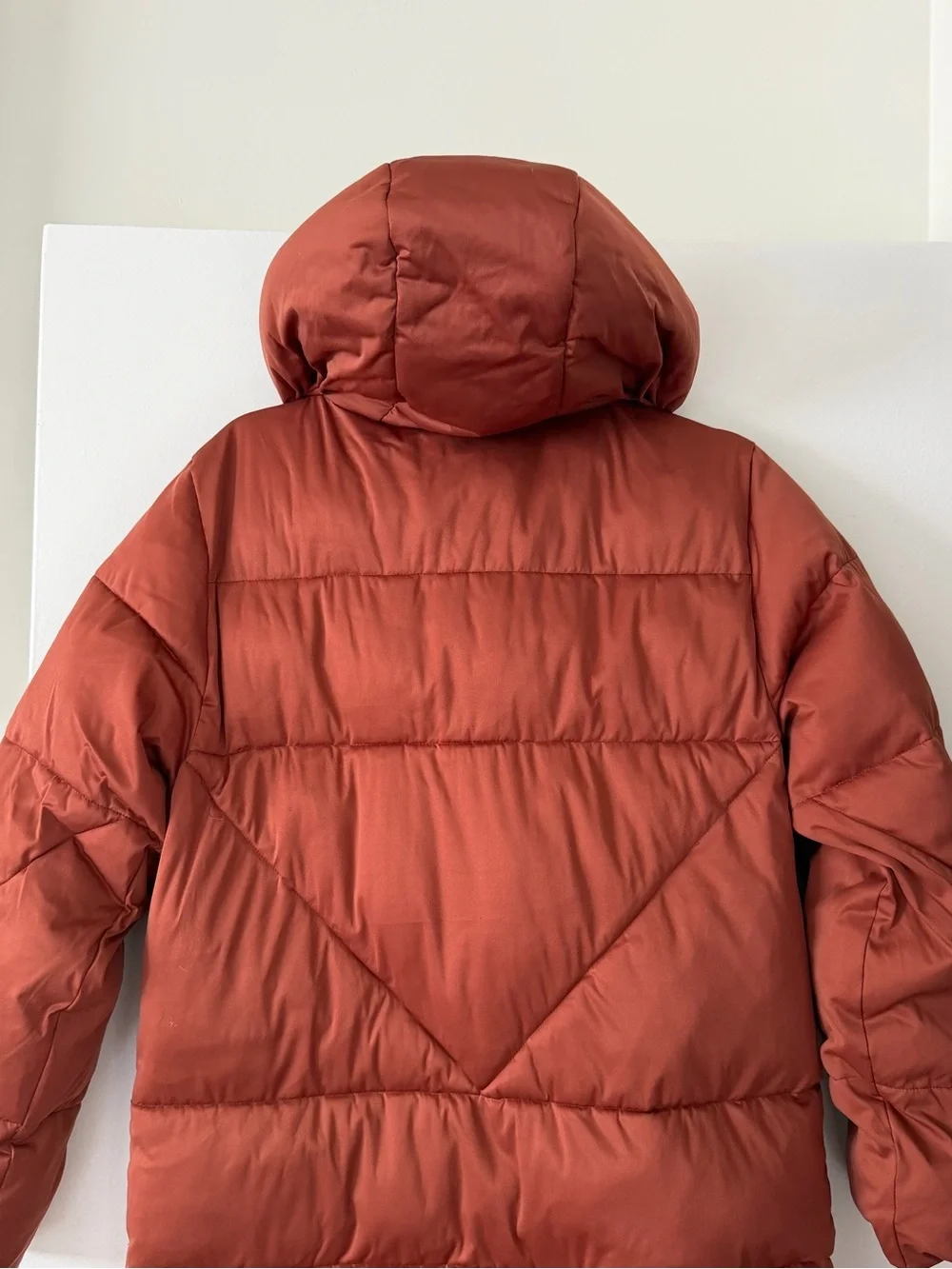 Avec Les Filles Thermalpuff Longline Puffer Coat Brown/Rust/Copper - Size S